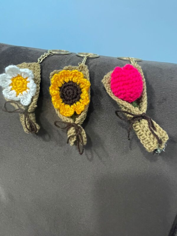 Every Key Deserves a Bloom 💐🔑 – Adorable Mini Crochet Flowers