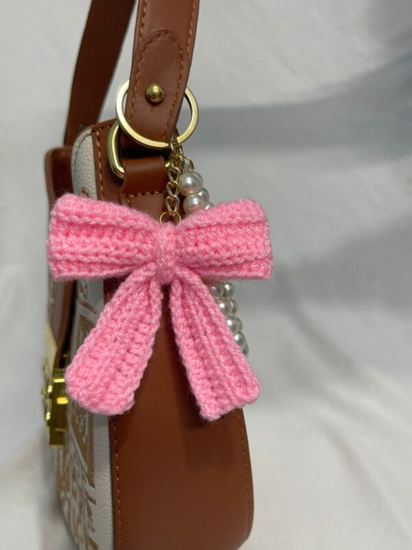 🎀💖 Pookie Pink Bow Charm 🔑🧶 | Handmade Crochet Cutie
