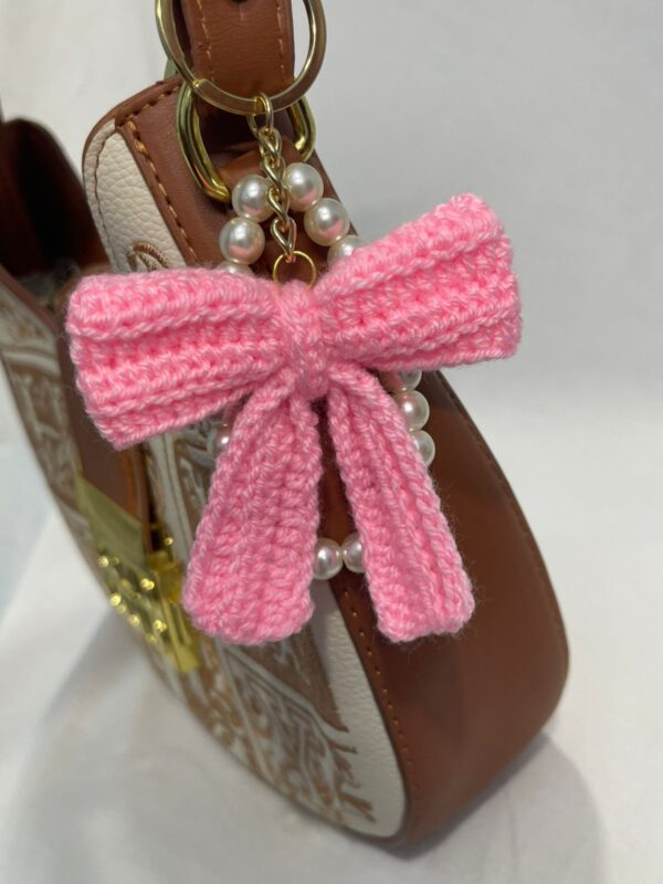 🎀💖 Pookie Pink Bow Charm 🔑🧶 | Handmade Crochet Cutie
