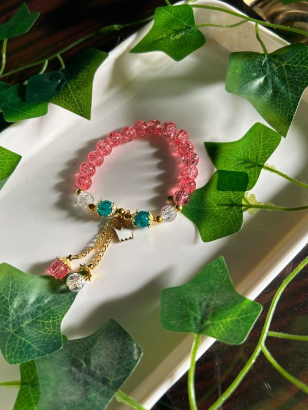👑🍓 Crown & Crystals – Royal Berry Charm Bracelet 💖💫