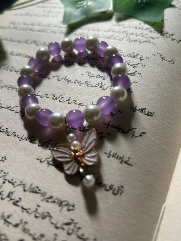 🌸 Amethyst Pearl Butterfly Bracelet 🦋✨