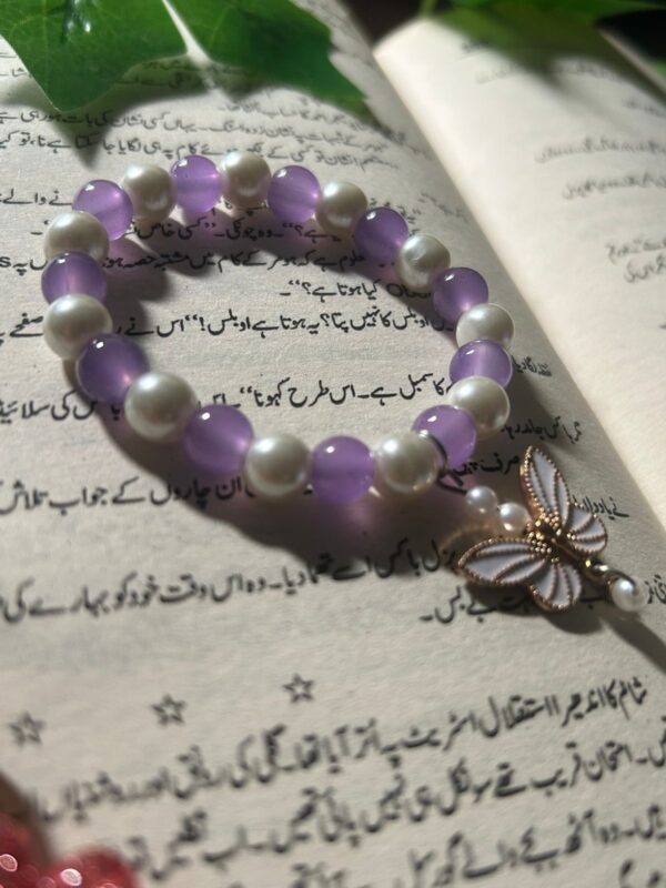 🌸 Amethyst Pearl Butterfly Bracelet 🦋✨