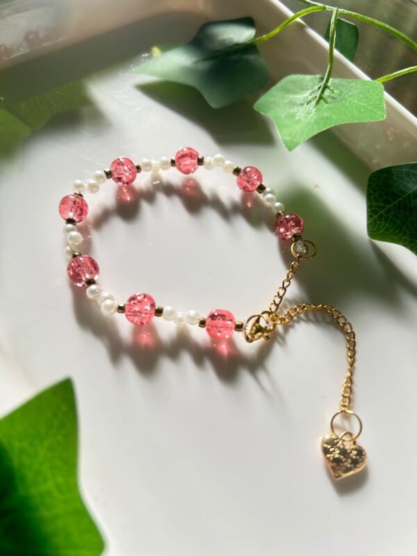 🌸 Petal Grace 🌺 — Handmade Pearl & Crystal Bracelet