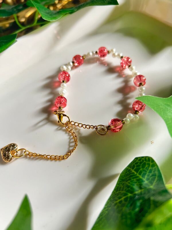 🌸 Petal Grace 🌺 — Handmade Pearl & Crystal Bracelet