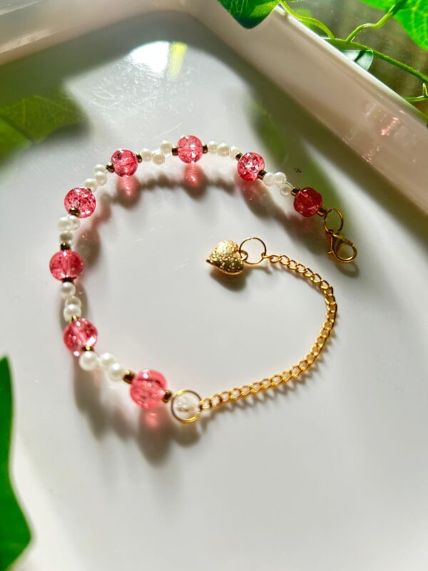 🌸 Petal Grace 🌺 — Handmade Pearl & Crystal Bracelet