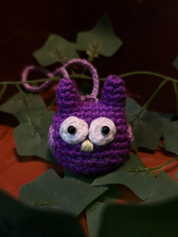 Hoot-tiful Handmade Crochet Owl Mobile Charm 🦉💜📱