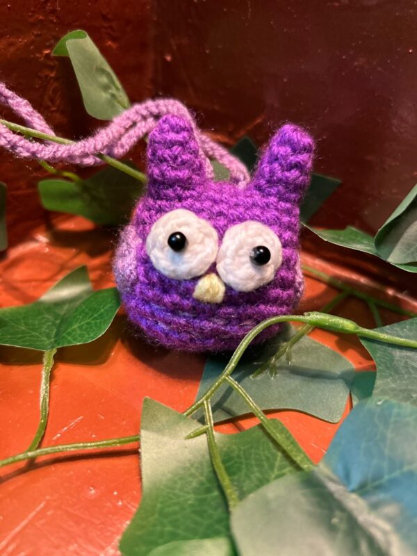 Hoot-tiful Handmade Crochet Owl Mobile Charm 🦉💜📱