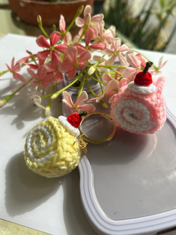 🍰 Sweet Swirl Crochet Keychains 🧁✨