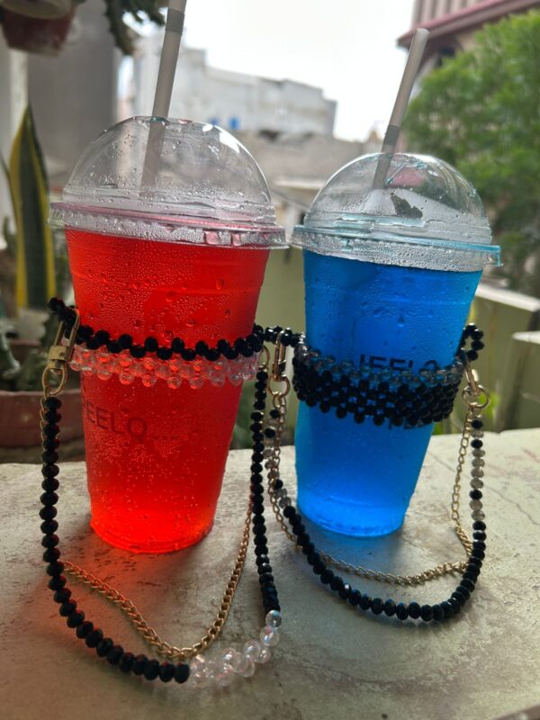 🧊✨ Handmade Beaded Drink Cup Holder Strap – Stylish & Reusable!