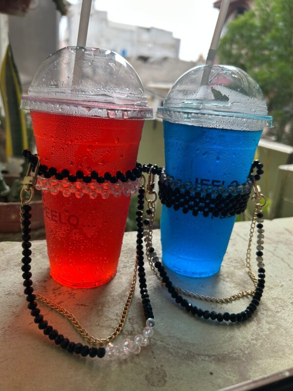 🧊✨ Handmade Beaded Drink Cup Holder Strap – Stylish & Reusable!