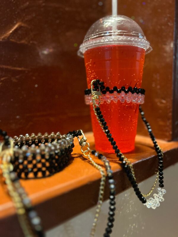 🧊✨ Handmade Beaded Drink Cup Holder Strap – Stylish & Reusable!