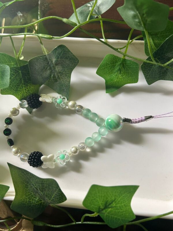💚Mint Blossom & Pearl Handmade Mobile Charm 🌸💚