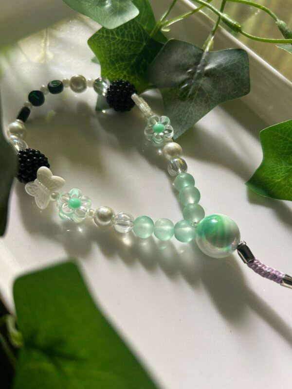 💚Mint Blossom & Pearl Handmade Mobile Charm 🌸💚