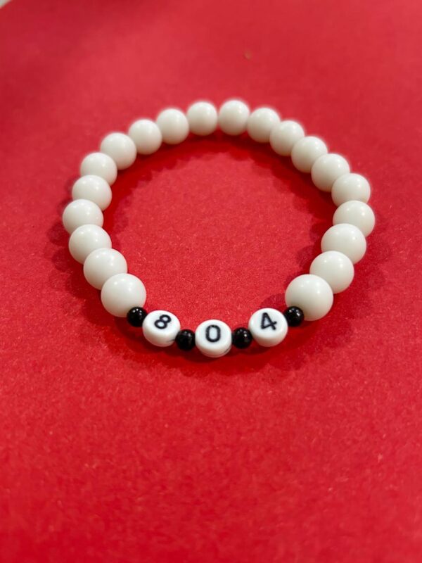 🤍 "804" Beaded Charm Bracelet - Handmade Elegance