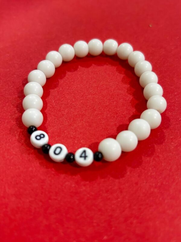 🤍 "804" Beaded Charm Bracelet - Handmade Elegance