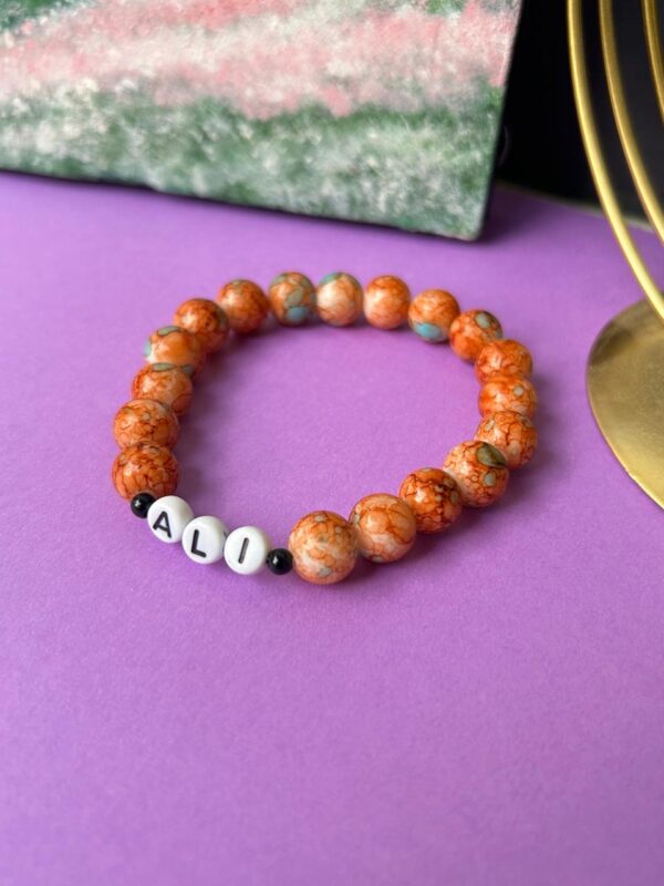 🧡Personalized "ALI" Earth-Tone Beaded Bracelet 🧡🌿