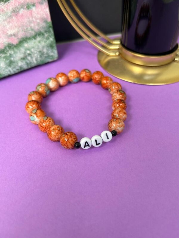 🧡Personalized "ALI" Earth-Tone Beaded Bracelet 🧡🌿