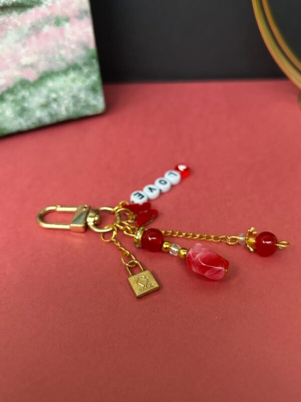 ❤️"Love" Handmade Beaded Keychain