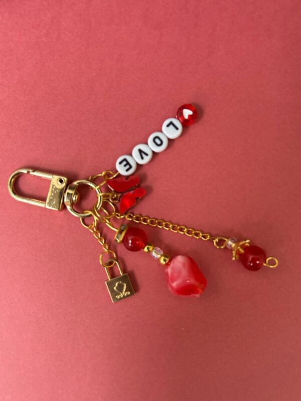 ❤️"Love" Handmade Beaded Keychain