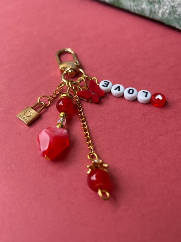 ❤️"Love" Handmade Beaded Keychain