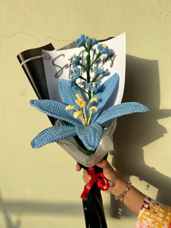 Handmade Crochet Blue Lily Bouquet 💙💐