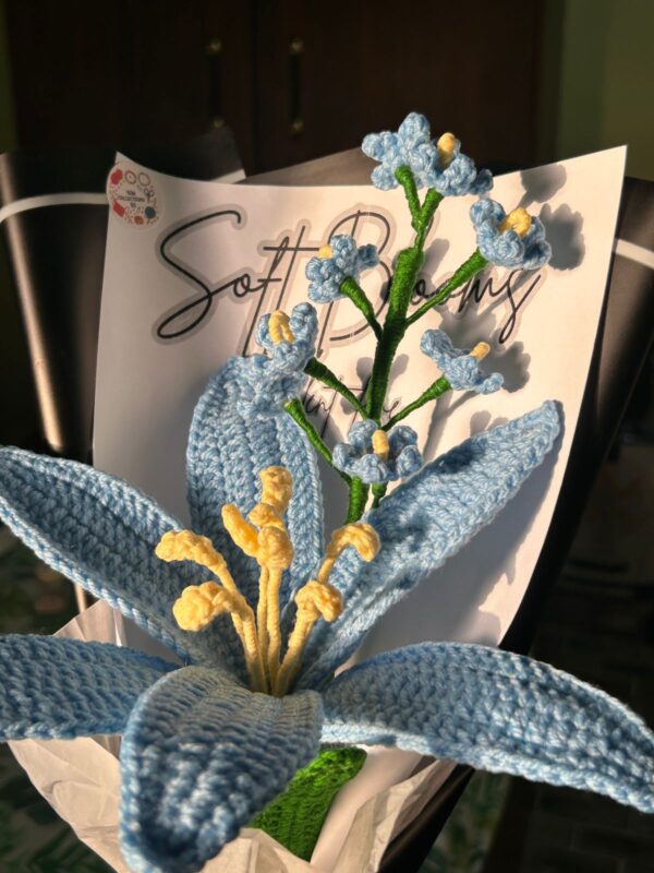 Handmade Crochet Blue Lily Bouquet 💙💐