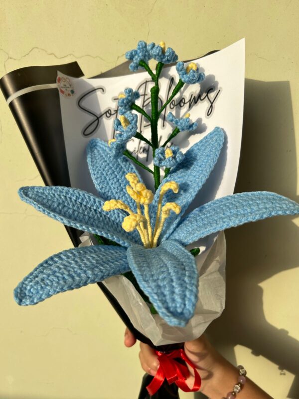 Handmade Crochet Blue Lily Bouquet 💙💐