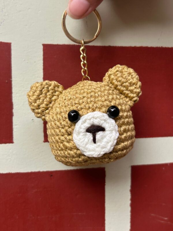 🐻 Handmade Crochet Teddy Bear Keychain 🔑