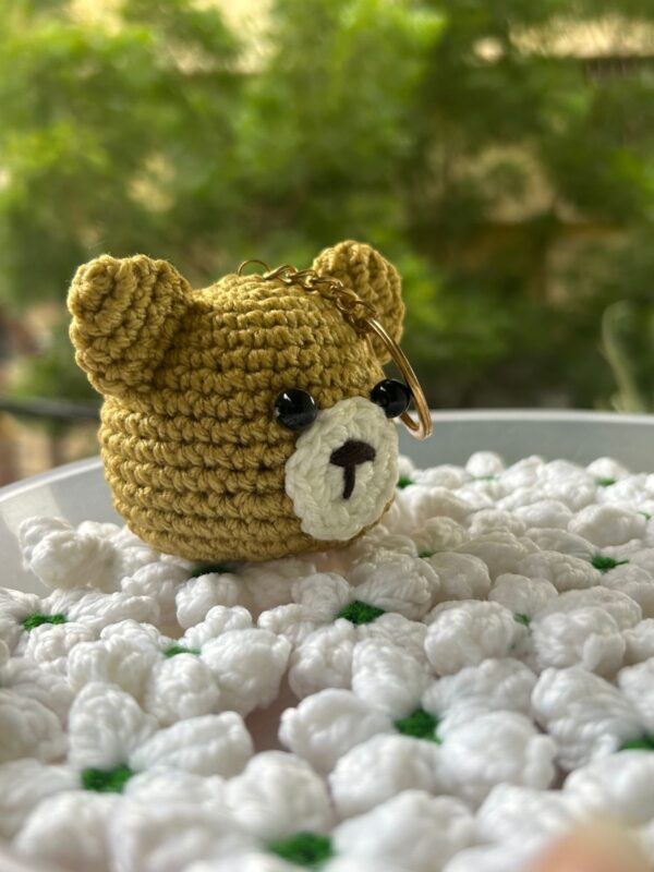 🐻 Handmade Crochet Teddy Bear Keychain 🔑