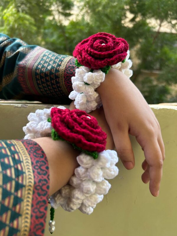 🌹 Handmade Crochet Floral Wrist Corsage Set 🌹