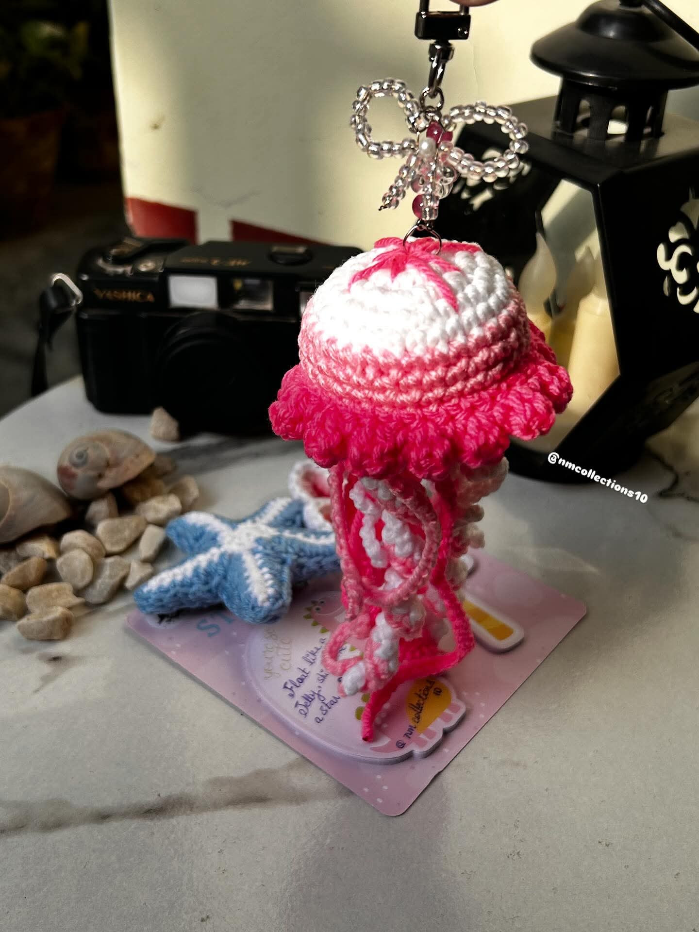 Crocheted Jellyfish Keychain