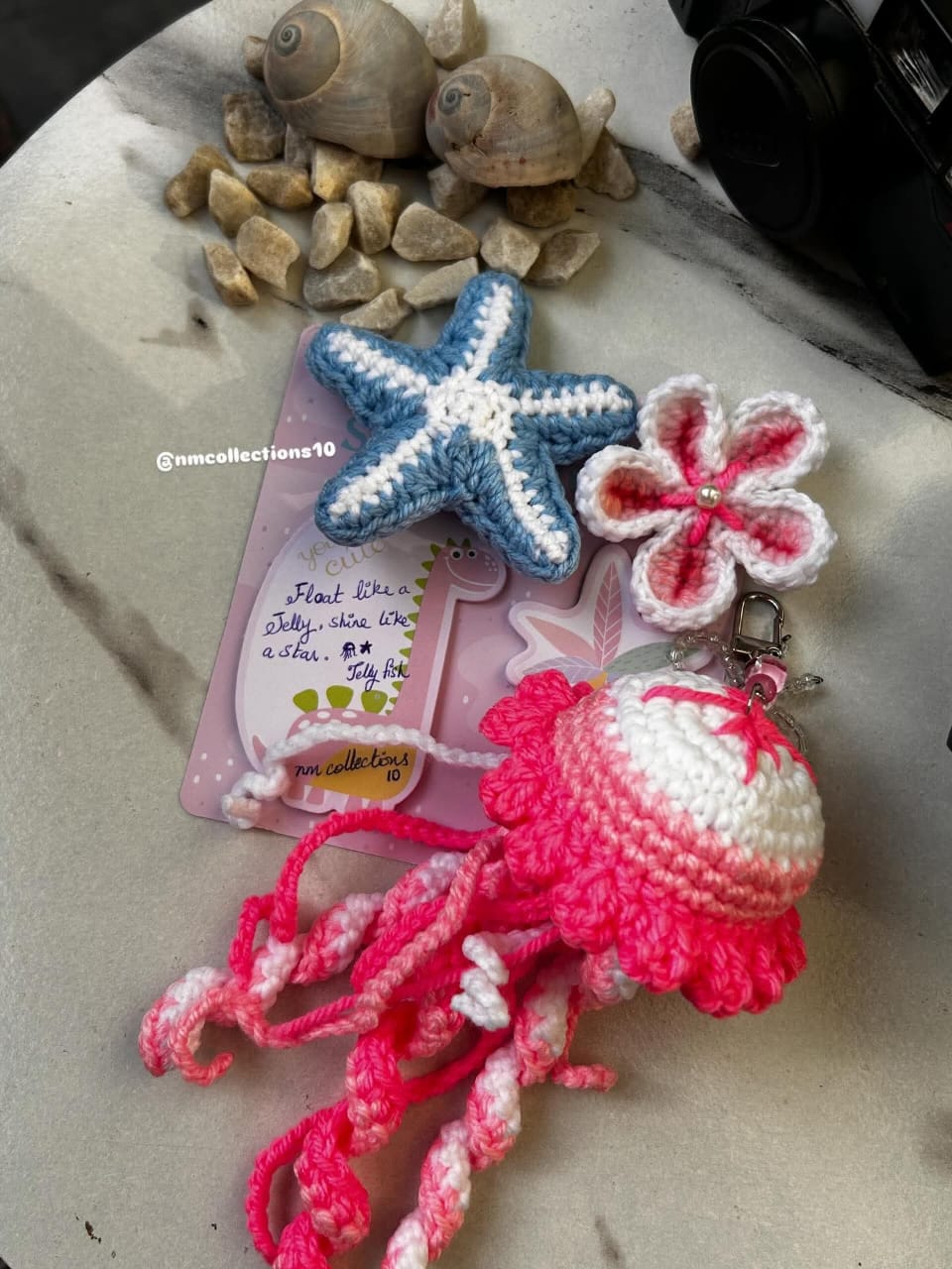 Crocheted Jellyfish Keychain