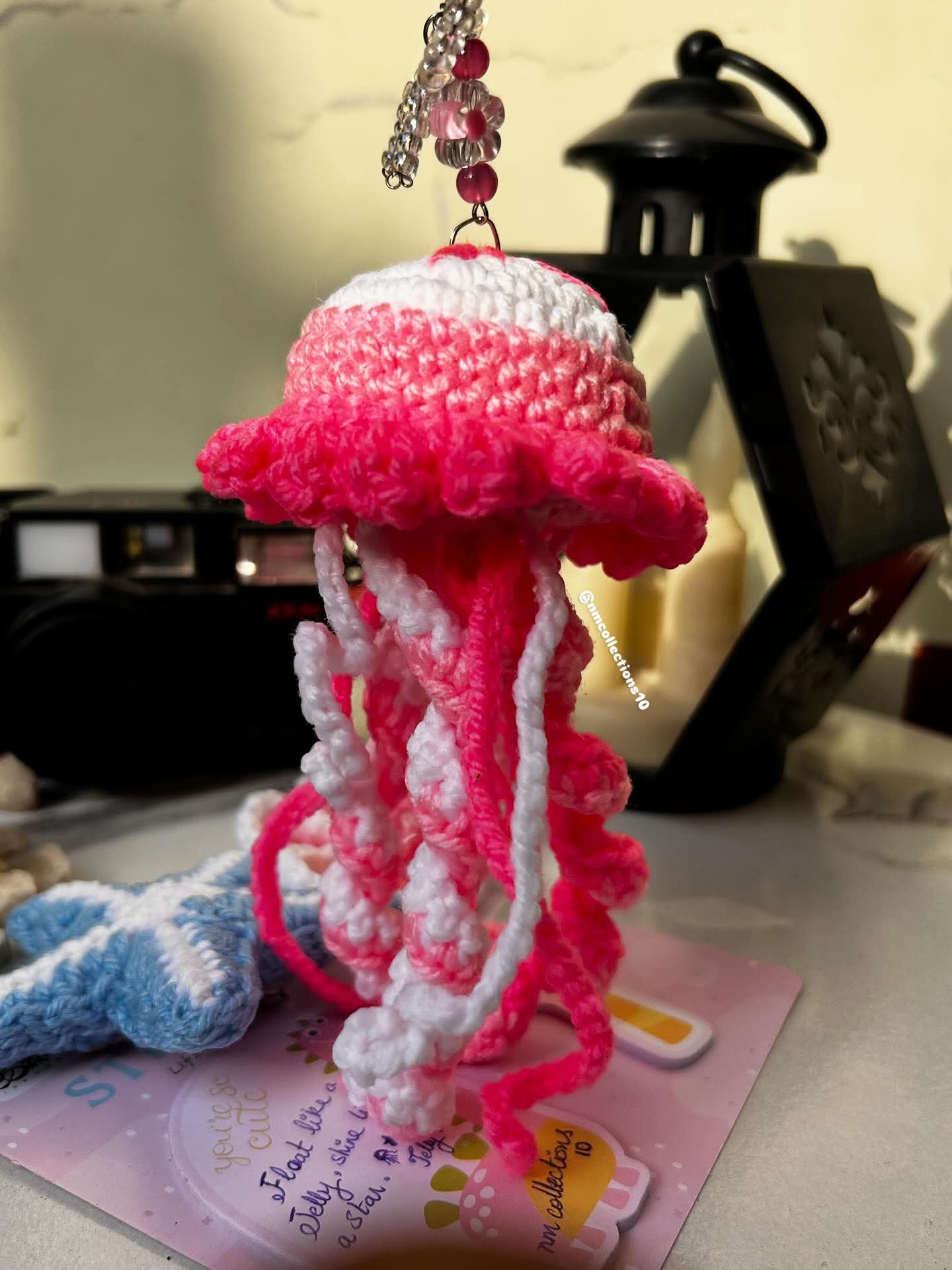 Crocheted Jellyfish Keychain